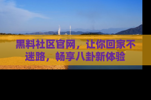 黑料社区官网,让你回家不迷路,畅享八卦新体验